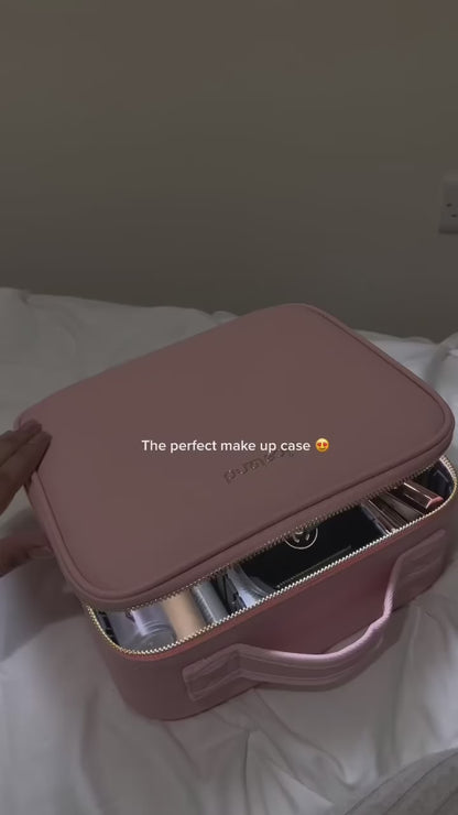 Faquenc Leather LED Mirror Makeup Box