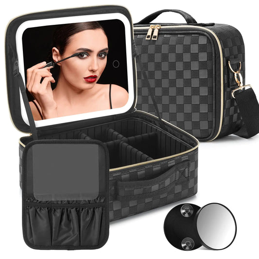 LED Mirror Makeup Box for Women Beauty